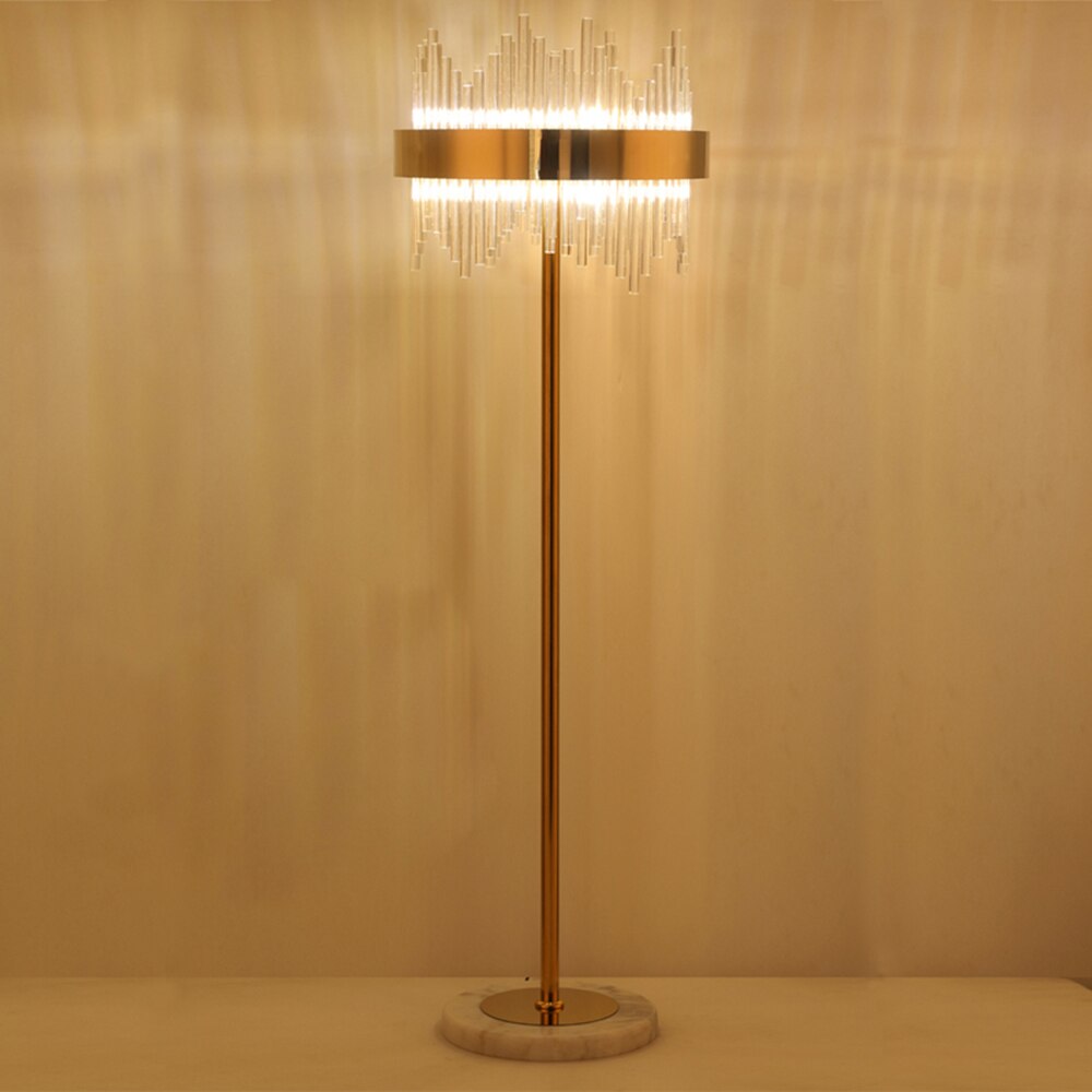 New Luxury Modern Crystal Gold Stand Floor Lamp LED For Bedroom Living Room Indoor Home Light Fixtures