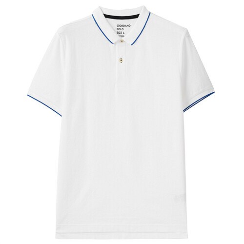 Giordano Men Polos Tipping Short Sleeve Polo Shirt Mesh Structure Ribbed Flat Collar Contrast Cauasual Polo 01011425