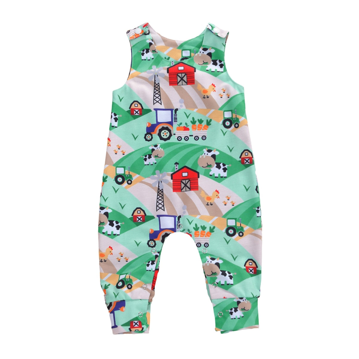 Citgeett Summer Newborn Baby Boys Girls Cotton Romper Sleeveless Button Jumpsuit Playsuit Overalls Casual Outfits