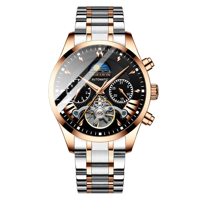 BELUSHI Men Watches New Luxury Automatic Watch Luminous Waterproof Stainless Steel Business Mechanical Wristwatch Relojes Hombre