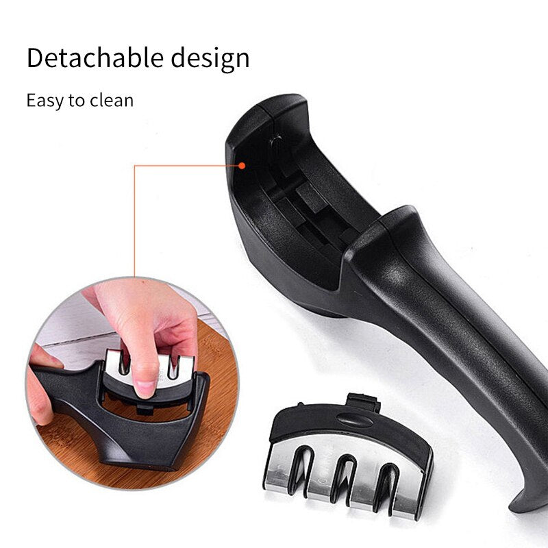 Knife Sharpener Stainless Steel 3 Stages Professional Kitchen Tool Sharpening Stone Manual Kitchen Grindstone Grinder Tools  Des