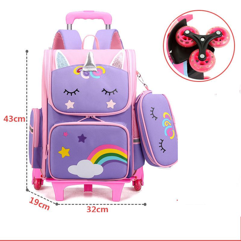 School Wheeled Backpack bag set for girls Trolley Bag with Wheels  school Rolling Backpack Bags Kids Rolling Bacpack Trolley Bag