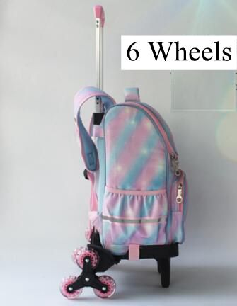 School Trolley Backpack For Girls Trolley bags with Wheels Children School Rolling Backpack Bag For kids  wheeled school bag