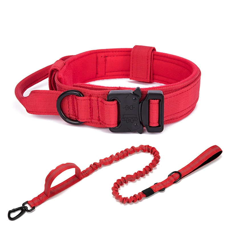 Dog Training Collar Adjustable Tactical Dog Collar and Leash Set Control Handle Pet Lead Collar for Small Big Dogs