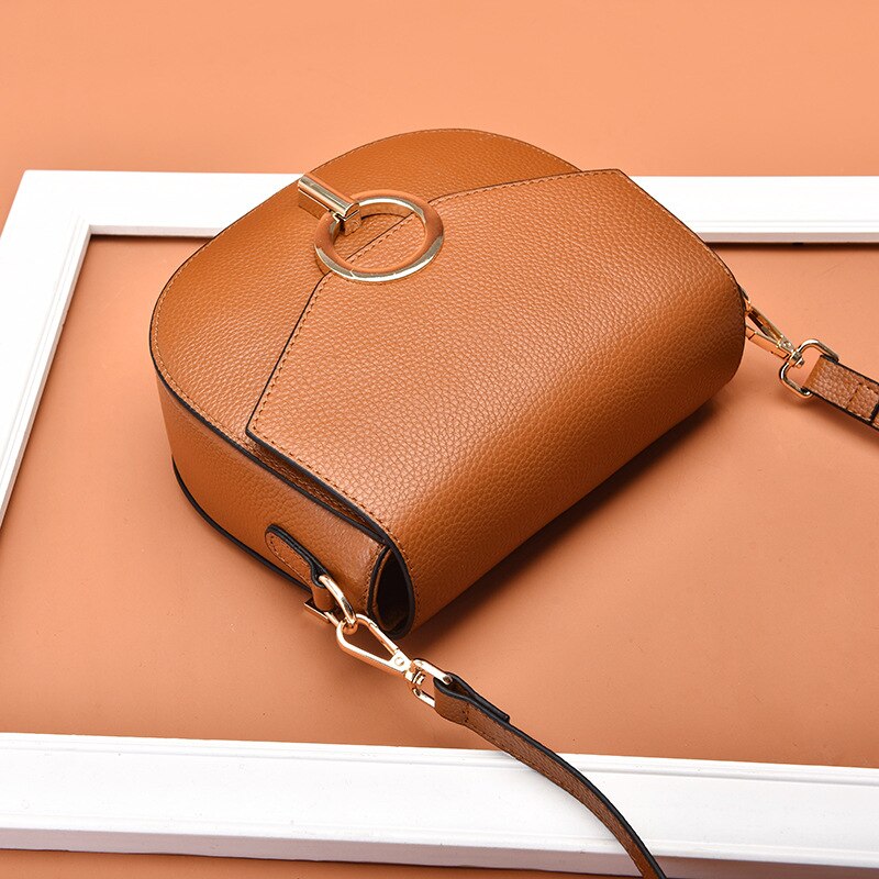 2021 new shoulder bag fashion trend leather handbag messenger bag saddle bag