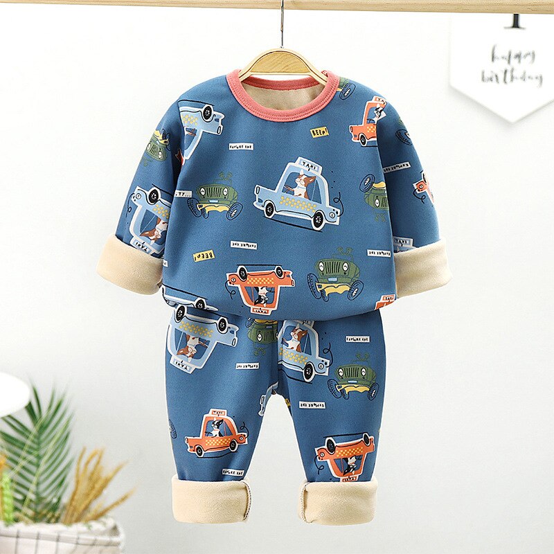 Kids Set Toddler Clothes Suits Boys Pajamas Set Children Wear Cotton Animals Spring Autumn Clothes Pants Girls Small Nightwear