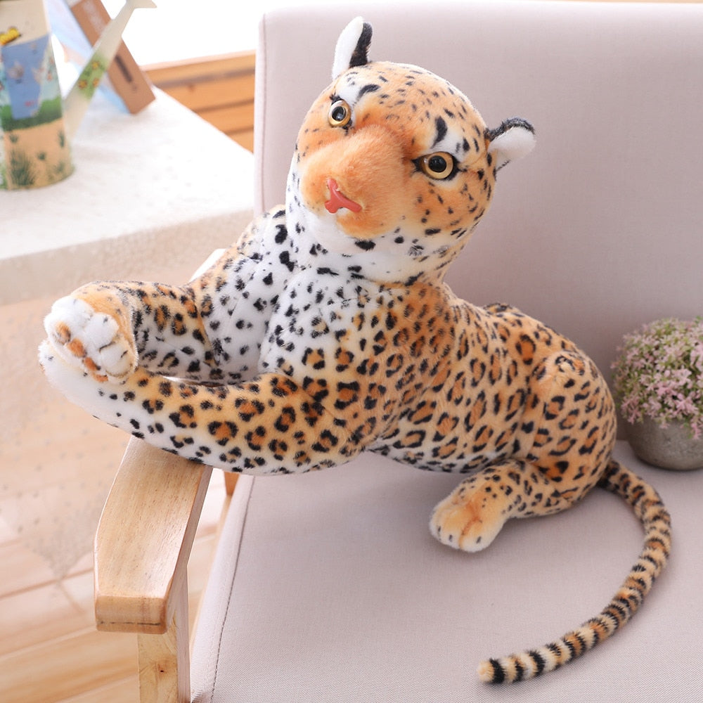 Giant Size Lifelike forest king Panthera simulation stuffed wild animal cheetah plush, black panther leopard soft toys