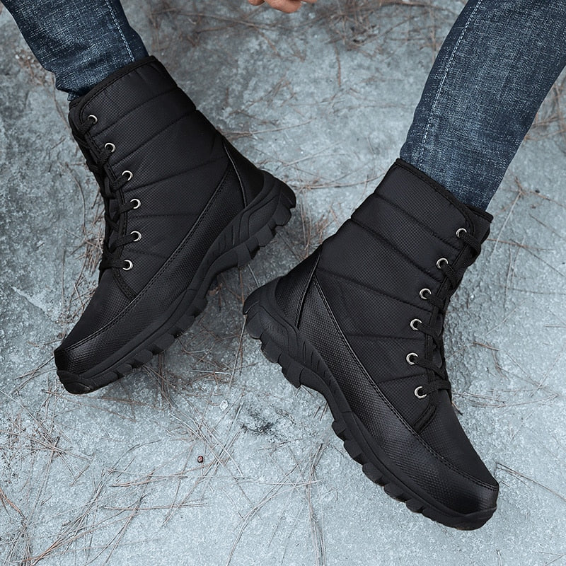 New Outdoor Men Boots Winter Snow Boots For Men Shoes Thick Plush Waterproof Slip-Resistant Keep Warm Winter Shoes Plus Size 46
