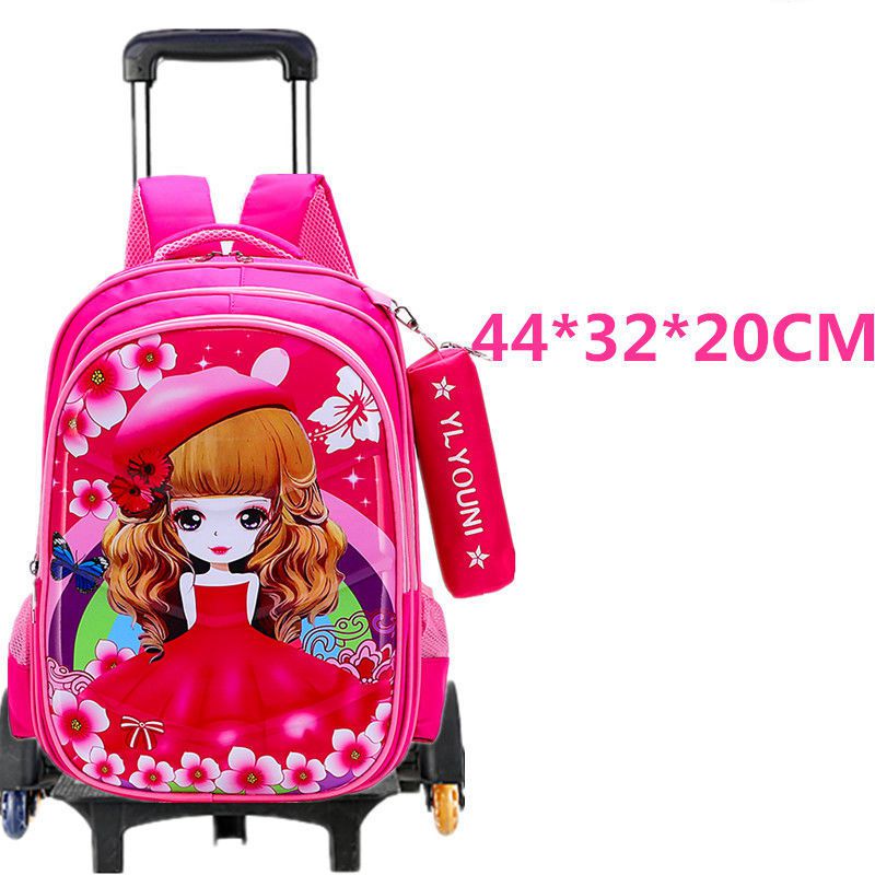 PU School bag with wheels for boys School trolley backpack for girls waterproof Wheeled backpack for school bags trolley bags