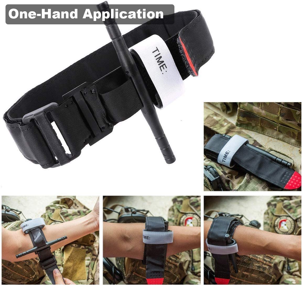 3-Pack Outdoor Tourniquet First Aid Tactical Life Saving Hemorrhage Control Single-Handed Operation of Hemostatic Bandage