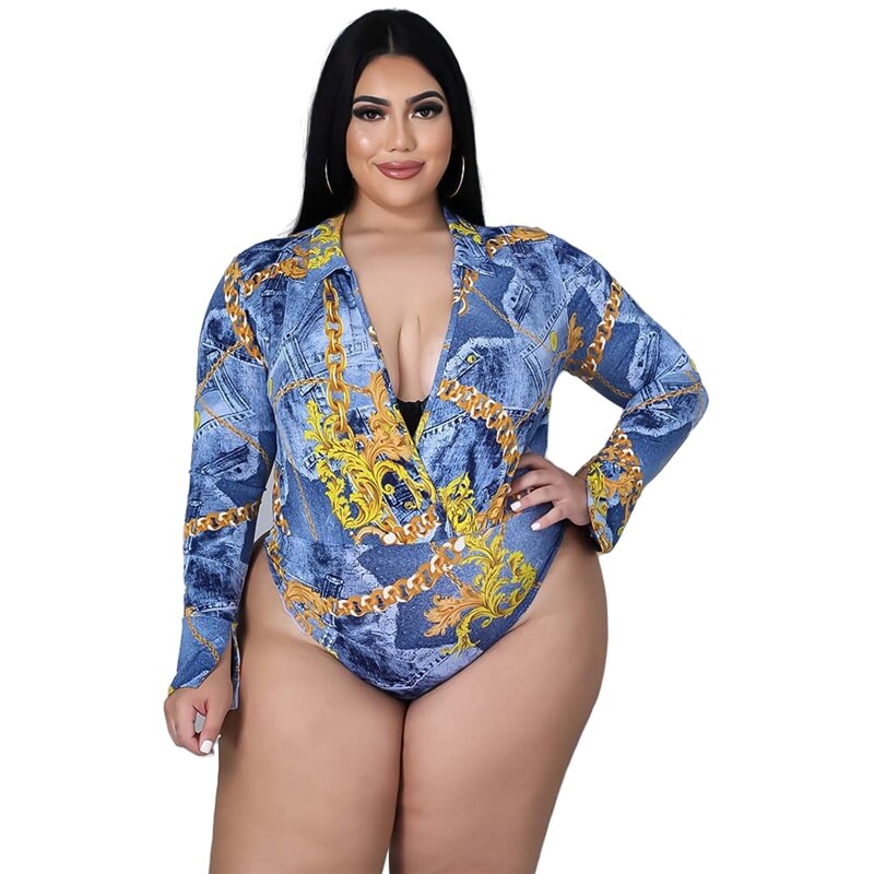 Plus Size Women Clothing Two Piece Set Fall Sexy Outfits Long Sleeve Bodysuit Shirt and Pants Sets Dropshipping Wholesale