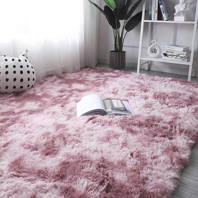 Pink Carpet For Girls Shaggy Children&#39;s Floor Soft Mat Living Room Decoration Teen Doormat Nordic Red Fluffy Large Size Rugs