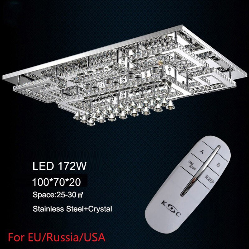 Luxury led fixtures drawing crystal ceiling light living ceiling lamp modern lighting bedroom led crystal lamp remote control