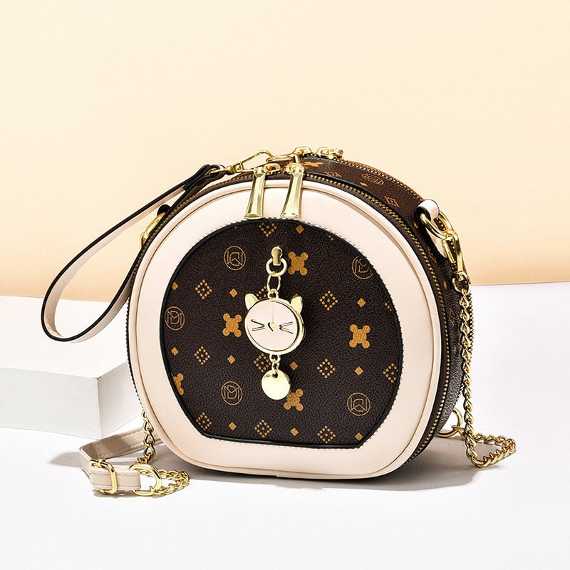 2021 new fashion messenger bag small round bag cosmetic bag casual all-match shoulder bag