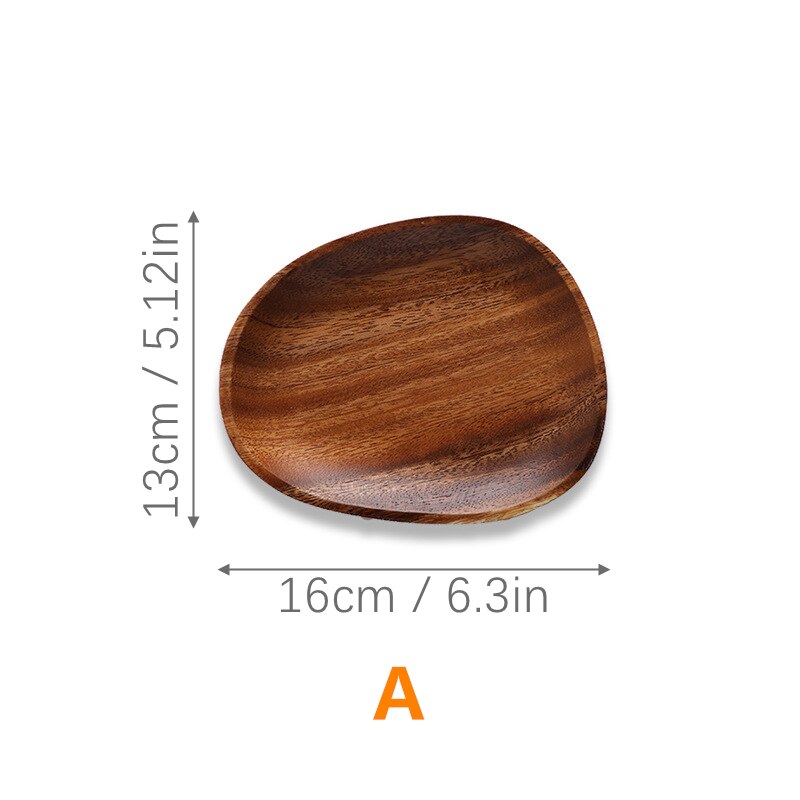 Lovesickness Wood Irregular Oval Pan Whole Wood Solid Wood Tray Plate Fruit Dishes Saucer Tea Tray Dessert Dinner Plate Tablewar