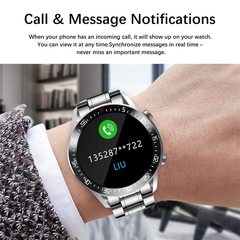 LIGE New 2021 Smart Watch Men Heart Rate Blood Pressure Information Reminder Sport Waterproof Smart Watch for Android IOS Phone