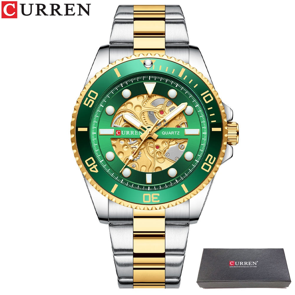 CURREN Top Brand Luxury Men&#39;s Quartz Watches Exquisite Stainless Steel Fashion Classic Watches For Men Relogio Masculino