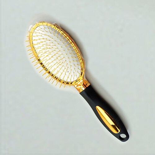 Hair Comb Scalp Massage Gold Plating Luxury Comb Hairbrush Nylon Women Curly Detangle Hair Brush Salon Hairdressing Styling Tool