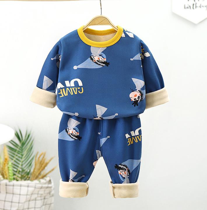 Children Pyjamas Winter Kids Clothing Sets Warm Fleece Pajamas For Boys Thicken Dinosaur Girls Sleepwear Baby Thermal Underwear