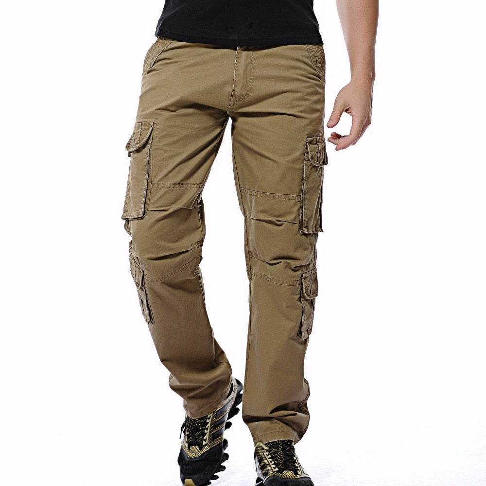 2023 New Men Cargo Pants Mens Loose Army Tactical Pants Multi-pocket Trousers Pantalon Homme Big Size 46 Male Military Overalls