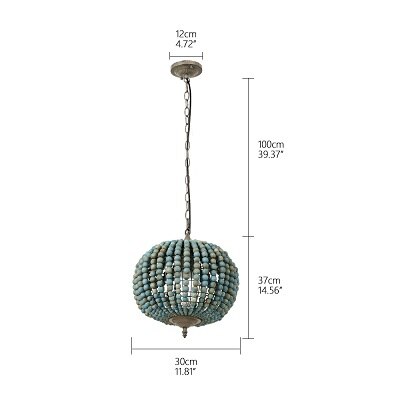 Retro loft vintage rustic round wooden beads chandelier E27 LED hanging lamp decor lights modern for living room hotel kitchen