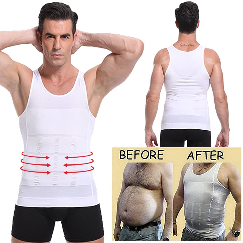 Be-In-Shape Men&#39;s Slimming Vest Body Shaper Belly Control Posture Gynecomastia Compression Shirt Underwear Waist Trainer Corset