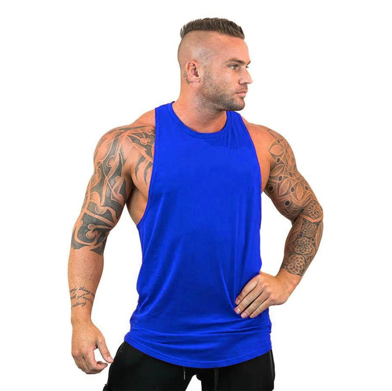 New Brand Summer Men Gym Muscle Bodybuilding Sleeveless Shirt Cotton Street Workout Tank Top Singlet Fitness Sport Print Vest