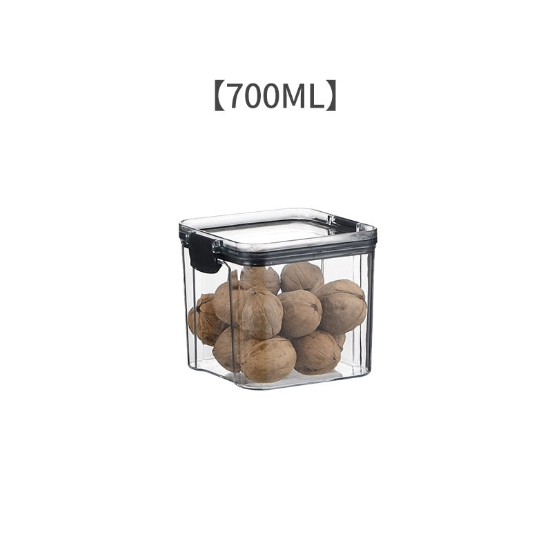 Food Storage Box 4 Different Capacity Plastic Sealed Cans Kitchen Box Transparent Food Canister Keep Fresh New Clear Container