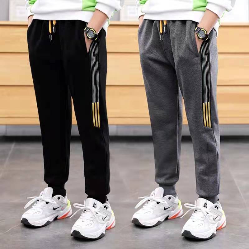 Boys Pants Winter Thicken Warm Plus Velvet Pants Girls Kids Trousers Children Sport Pants Casual Loose-fitting Trousers Fashion