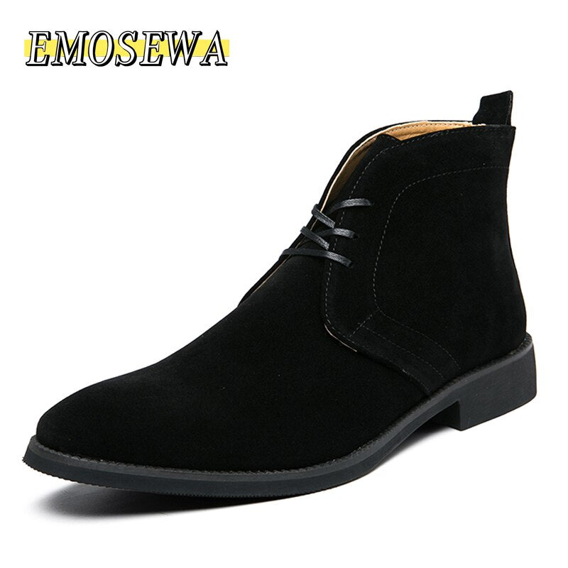 High Quality Fashion Men&#39;s Chelsea Boots Male Ankle Shoes Luxury Brand Leather Men Boots Dress Shoes Party Wedding Casual Flats