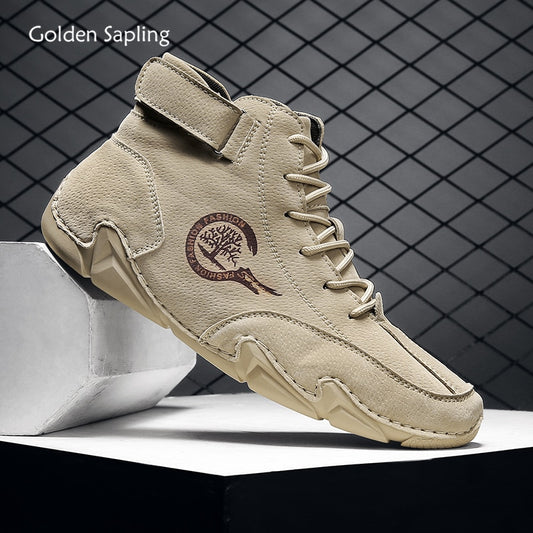 Golden Sapling Leisure Men&#39;s Boots Fashion Leather Lightweight Casual Shoes Classics Walking Footwear Winter Ankle Boot Men Shoe