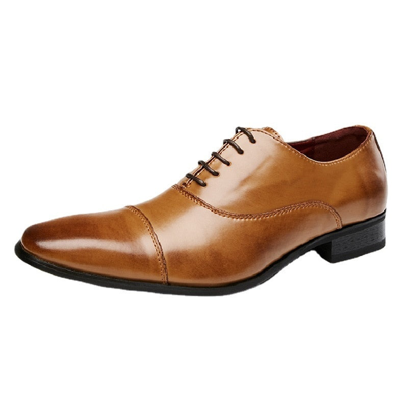 Men&#39;s Business Dress Shoes Genuine Leather Gentleman Top Quality Shoes Lace-Up Formal Wear Casual Shoes Oxfords EU Size 39-45