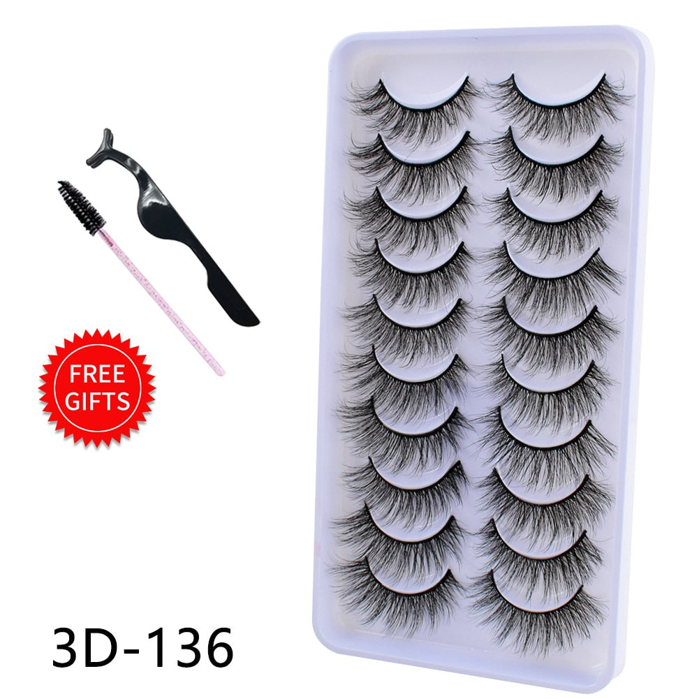 5/10Pairs 3D Mink Lashes Natural Eyelashes Dramatic False Eyelashes Faux Cils Makeup Wholesale Fake Eyelash Extension maquiagem