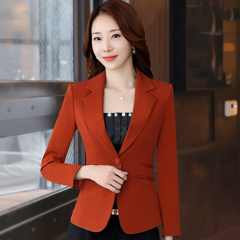 Oversize 5XL Autumn Casual Women Suit Coat Solid Blazer Office White Tops Jacket Slim Black Blazers Female Business Work Clothes