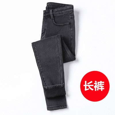 Winter Warm Jeans Woman 2020 High Waist Casual Velvet Ladies Trousers Female Pantalon Denim jeans for Women Pants clothe 40