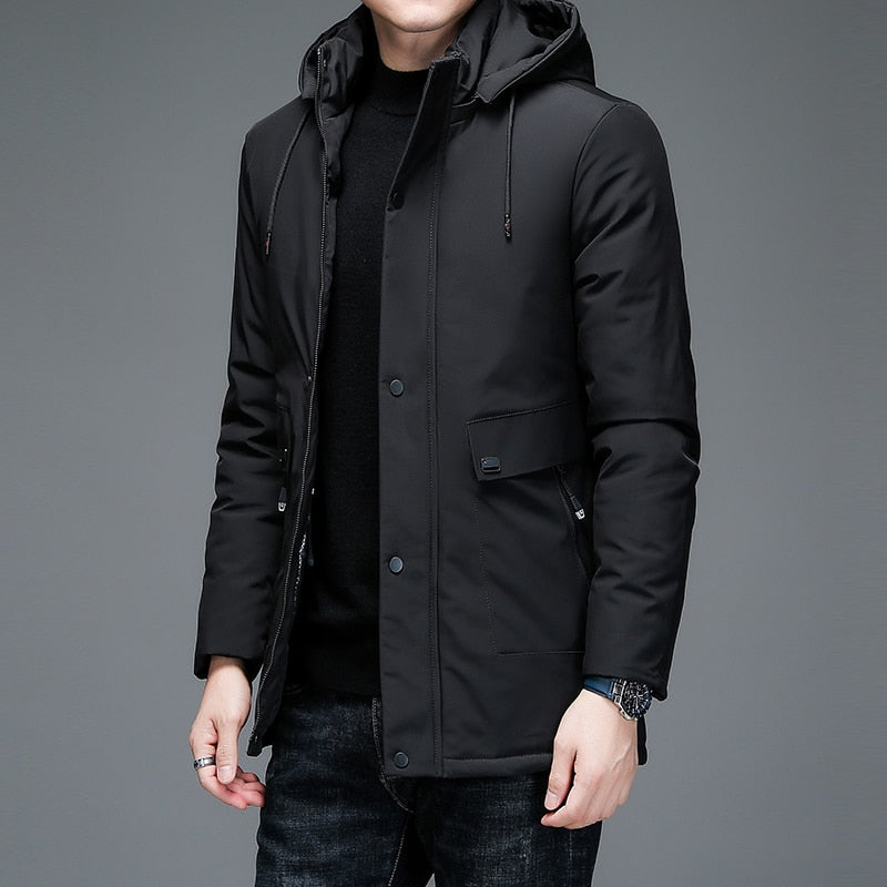 Top Grade Thick New Brand Casual Fashion Hooded Parka Men Jacket Windbreaker Outerwear Coats Designer Korean Winter Mens Clothes