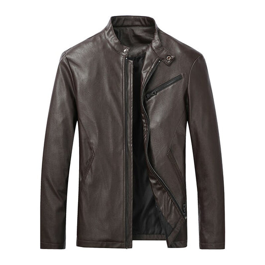 Men Jacket Leather 2020 News Motorcycle Men&#39;s Leather Lapel Versatile Personality Slimming Zipper Pocket Men&#39;s Wash Leather Coat