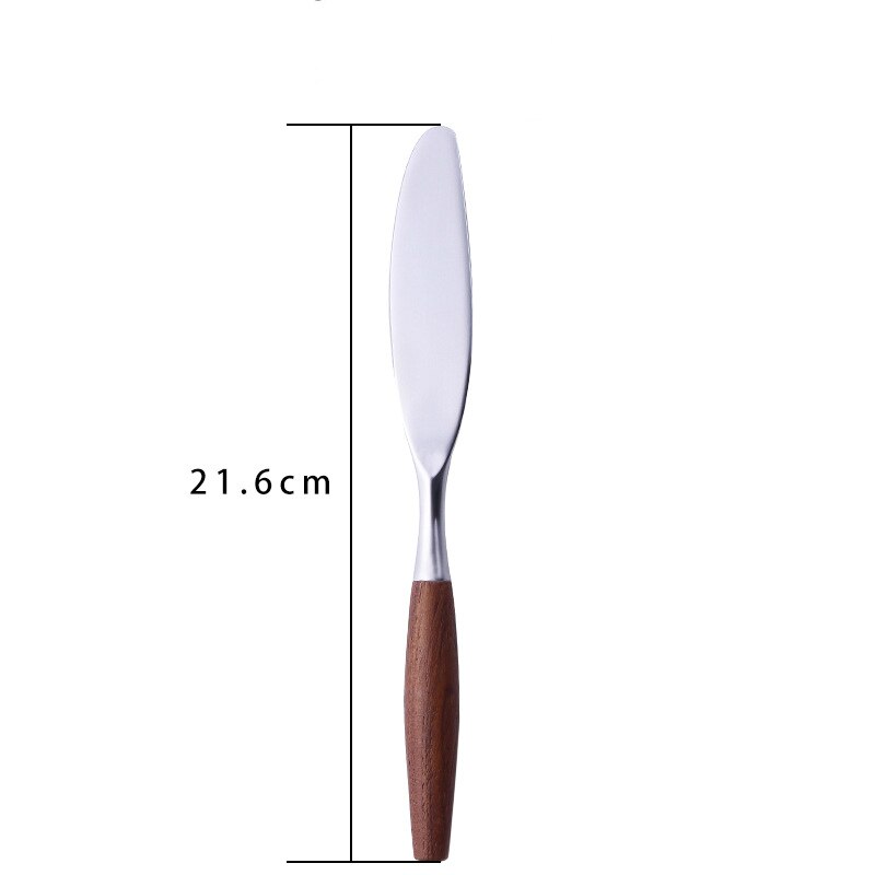 304 Stainless Steel Natural Teak Wooden Handle Dinnerware Set Steak Knife Fork Spoon Dessert Spoon Fork Cutlery Set Tableware