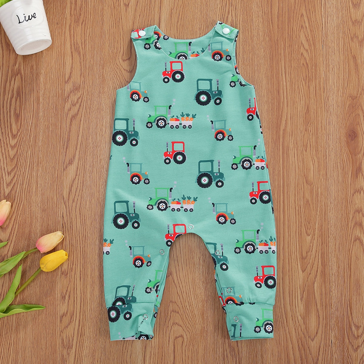 Citgeett Summer Newborn Baby Boys Girls Cotton Romper Sleeveless Button Jumpsuit Playsuit Overalls Casual Outfits