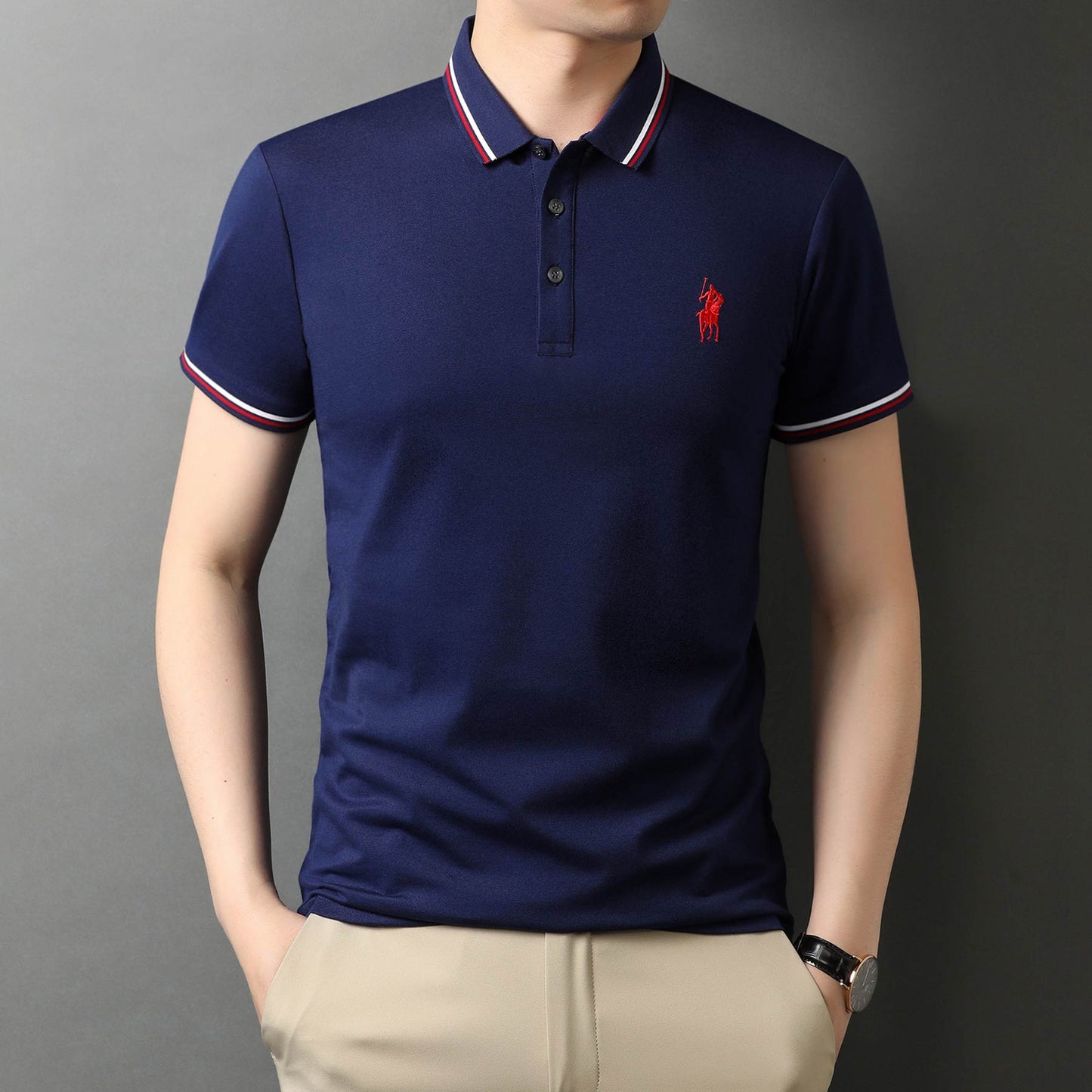 Top Grade New Designer Logo Brand Summer Mens Polo Shirts With Short Sleeve Turn Down Collar Casual Tops Fashions Men Clothing