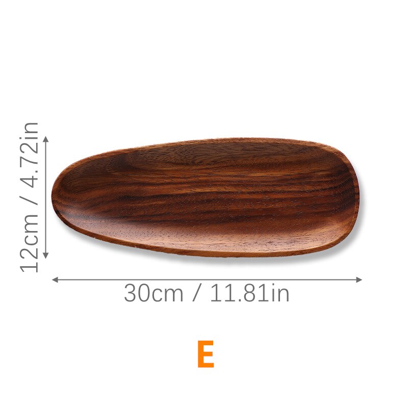 Lovesickness Wood Irregular Oval Pan Whole Wood Solid Wood Tray Plate Fruit Dishes Saucer Tea Tray Dessert Dinner Plate Tablewar