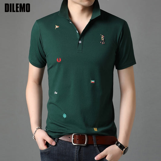 Polo Shirt Men New Summer Brand Turn Down Collar Top Quality Designer Short Sleeve Casual Tops Fashions Man Clothing 2022