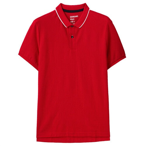 Giordano Men Polos Tipping Short Sleeve Polo Shirt Mesh Structure Ribbed Flat Collar Contrast Cauasual Polo 01011425