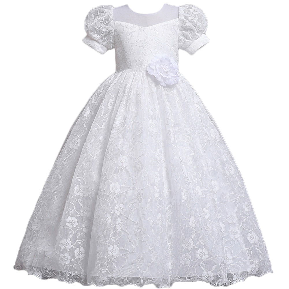 Baby Girls Flower Princess Ball Gown Party Tutu Trailing Dress For Brithday Wedding Kids Christmas Dresses Children Clothing