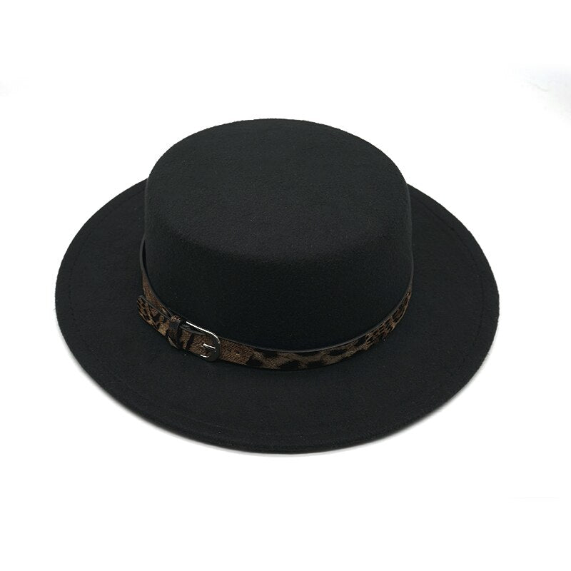 New Fashion 8CM Big side adult Vintage Wide Brim Felt Bowler Hats Floppy Cloche Fedora Cap Hat Band Bowler Elegant female hat