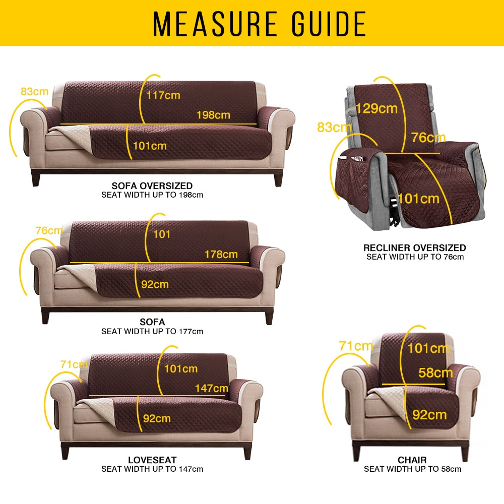 Sofa Cover - Sectional Sofa Cover Water Resistance Couch Slipcover Cover Pet Protector Anti-Slip Sofa Covers For Living Room