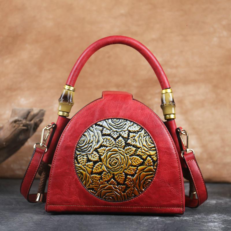 MOTAORA Retro Women Bag Handmade Embossed Handbag For Women High Quality Leather Shoulder Bag Ladies Luxury Vintage Bags Female