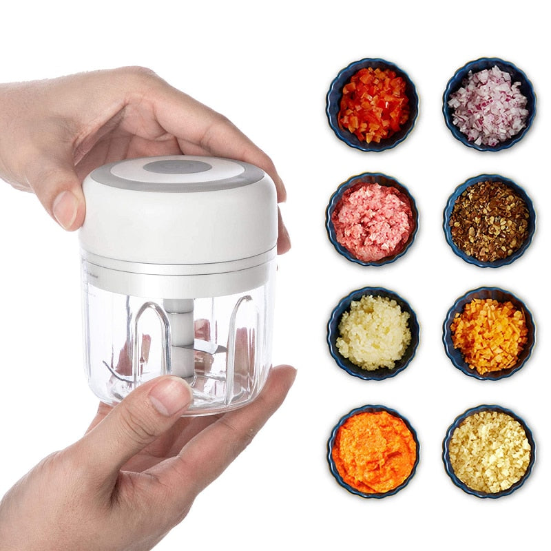 Electric Garlic Masher USB Charging  Sturdy Durable Mini Grinder Chopper  Crushed Ginger Grind Fresh Chili