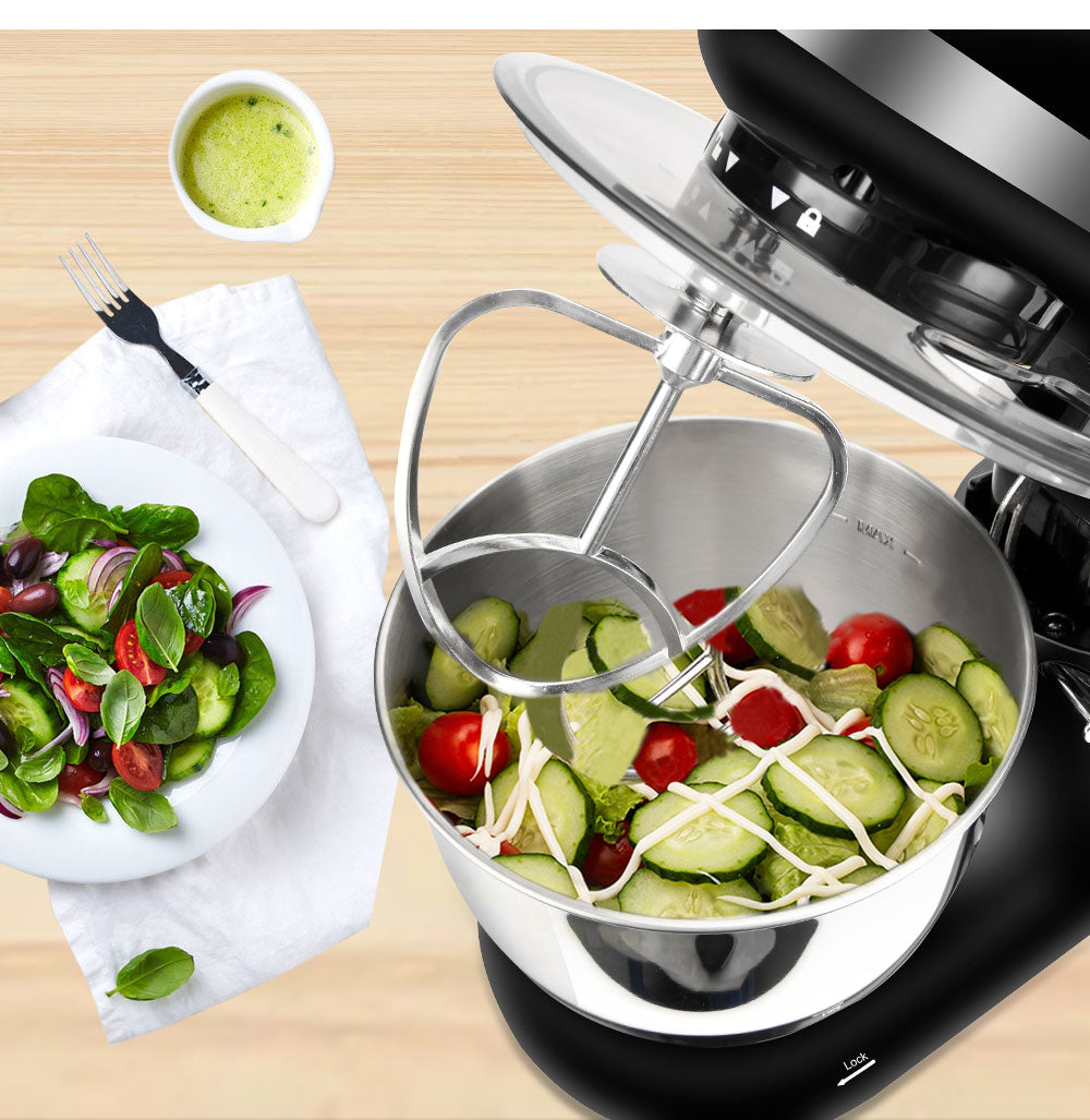 BioloMix Stand Mixer Stainless Steel Bowl 6-speed Kitchen Food Blender Cream Egg Whisk Cake Dough Kneader Bread Maker