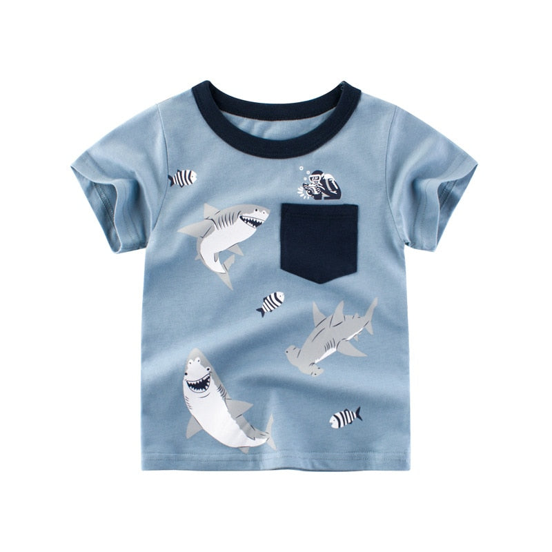 Cotton Children Kids T-shirt For Boys a Boy T Shirt Girls Tops Cartoon Baby Clothes Tee Short Sleeve Child&#39;s Shirts New 2021